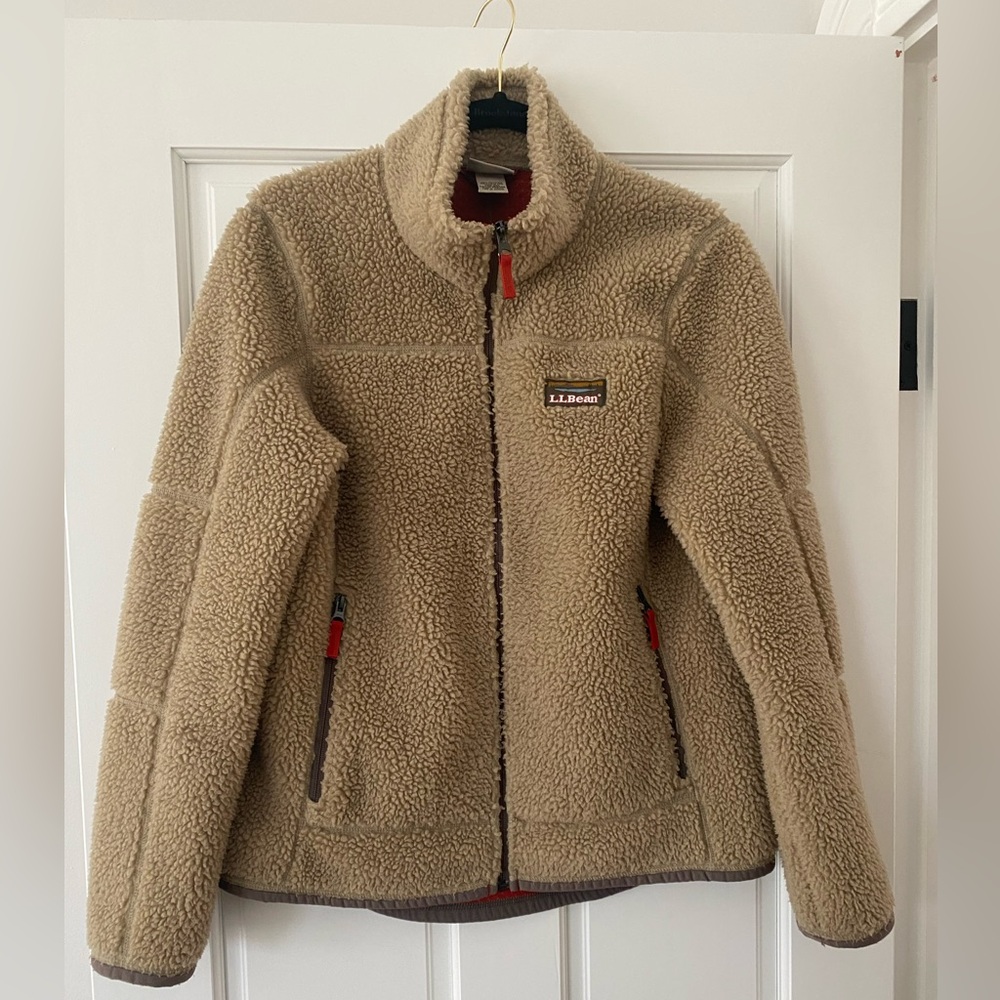 L.L. Bean Tan Sherpa Fleece Jacket